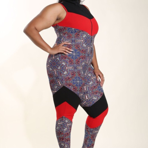 New PLus Size ColorBlock Jumpsuit - Picture 7 of 7